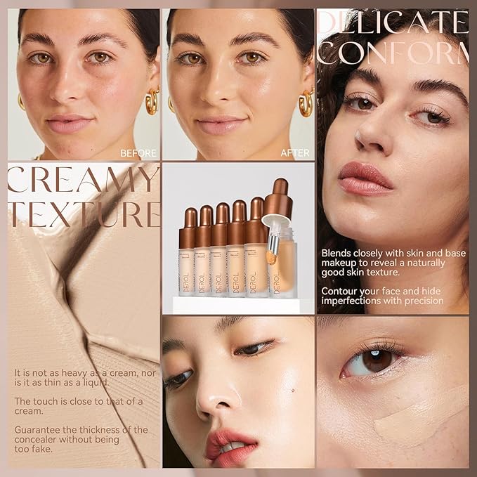 Foundation Makeup,Soft Beige Full Coverage Foundation Makeup（Built-in brush）Vegan Face Makeup(03#)