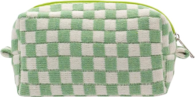 Pazimiik checkered makeup bag for