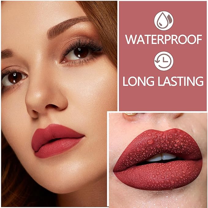 Matte Lip Liner Pencil,Highly Pigmented Retractable Lip Crayon,All Pencil,Highly