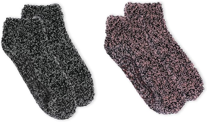 Dr. Scholl's Women's Low Cut Soothing Spa Socks-Lavender & Vitamin E Infused-2 & 3 Pairs-Bottom Grippers