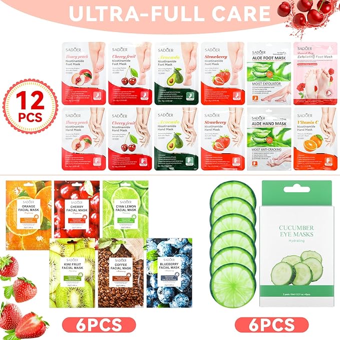24 Pcs Fruits Beauty Facial Hand Cooling