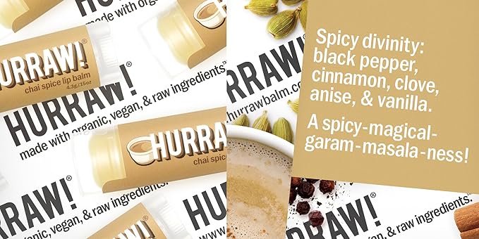 Hurraw! Chai Spice Lip Balm, 2 Palm
