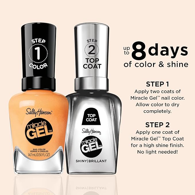 Sally Hansen Miracle Gel™, On The Horizon, Long Lasting, Gel-Like Formula, No UV Lamp Needed, Orange Nail Polish