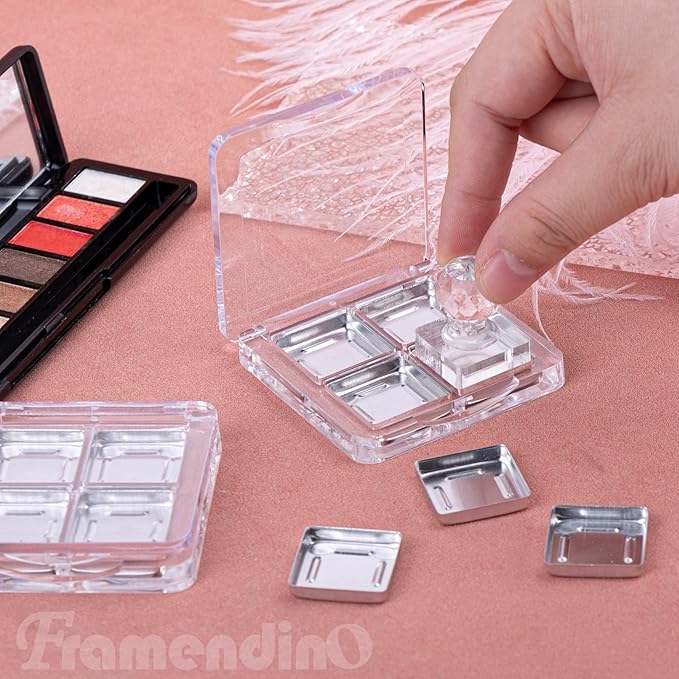 Framendino, 4 Sets Acrylic Empty Eye Shadow Pallet