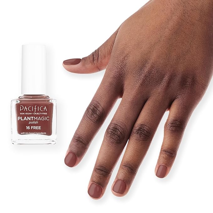 Pacifica Natural Nail Polish – Plant Magic Dark Red Nail Polish - Plant Based, Non-Toxic & Clinically Tested - Lasting Colors, Glossy, Chip-Resistant, Clean Beauty, Dermatologist Approved Ojai