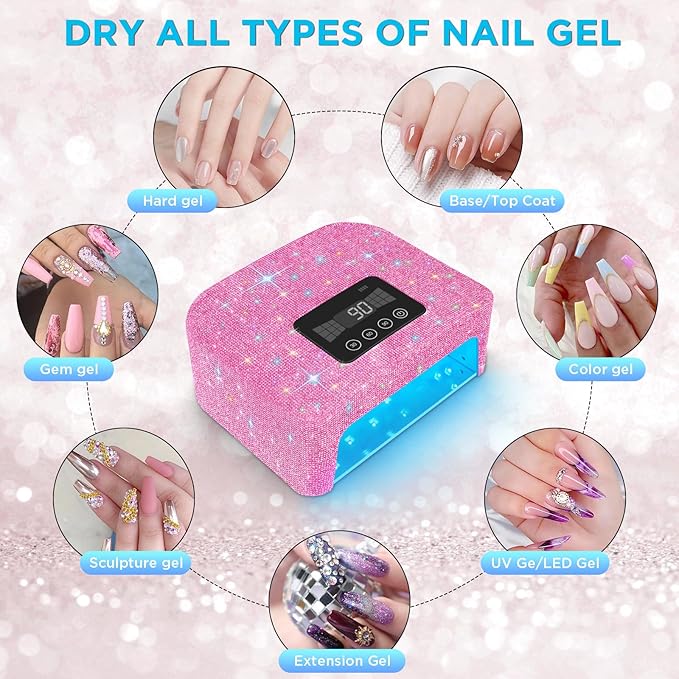Cordless uv nail lamp, 120w