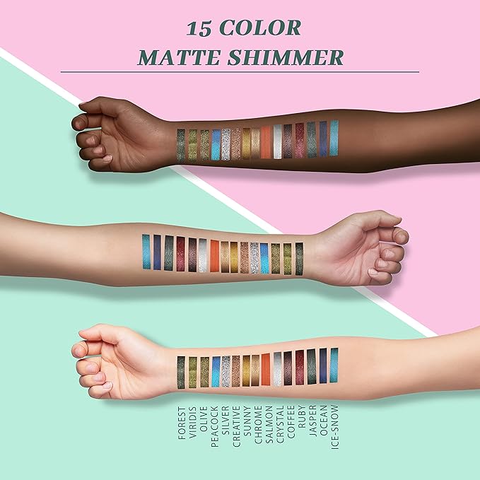 Dito 15 Color Jungle Eyeshadow Palette With 2Pcs