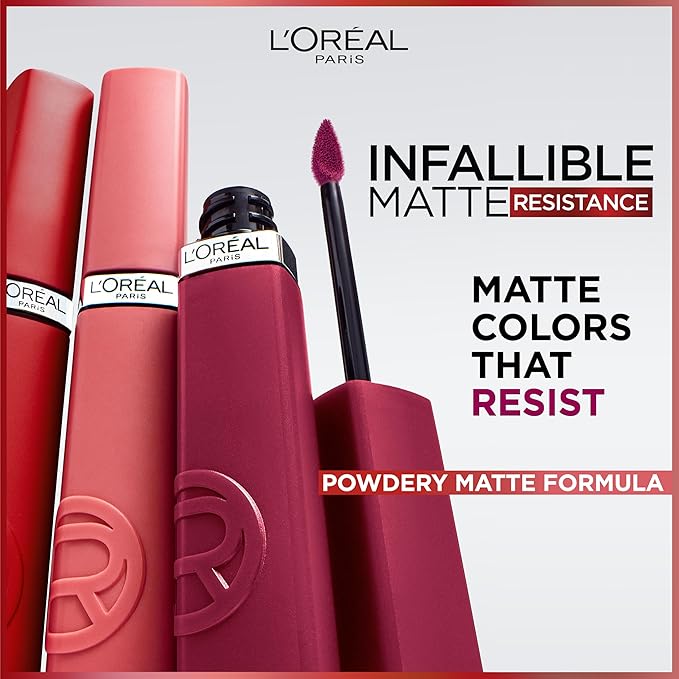 L'Oreal Paris Infallible Matte Resistance Liquid Lipstick, up to 16 Hour Wear, Wine Not 500, 0.16 Fl Oz