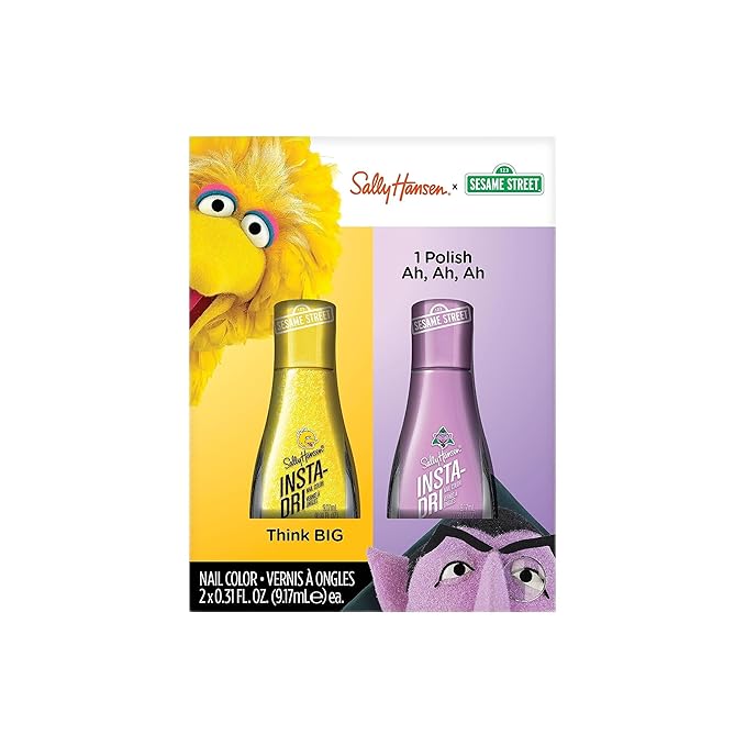 Sally Hansen Insta-Dri Sesame Street Nail Polish Collection - Think BIG & 1 Polish, Ah Ah Ah Duo - 0.31 fl oz.