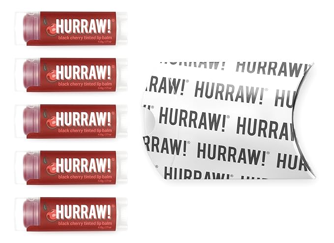 Hurraw! Black Cherry Tinted Lip Balm, Palm