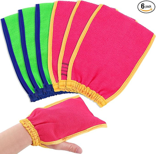 6 pcs exfoliating washcloth, korean