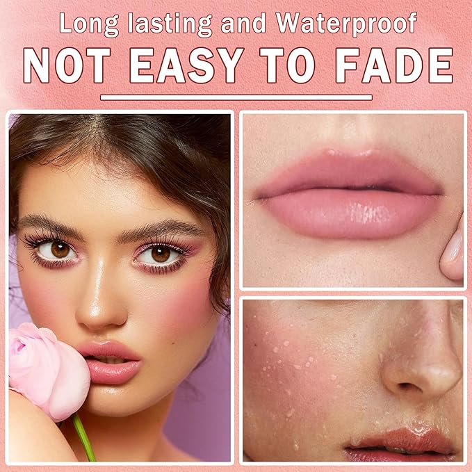 Cream Blush Stick with Sponge 3 in 1 Fairy Pink