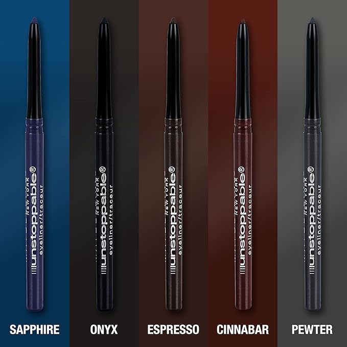 Maybelline Unstoppable Waterproof Mechanical Grey Eyeliner Pencil, Easy to Apply, Smooth Glide, Up to 24 Hour Wear, Pewter