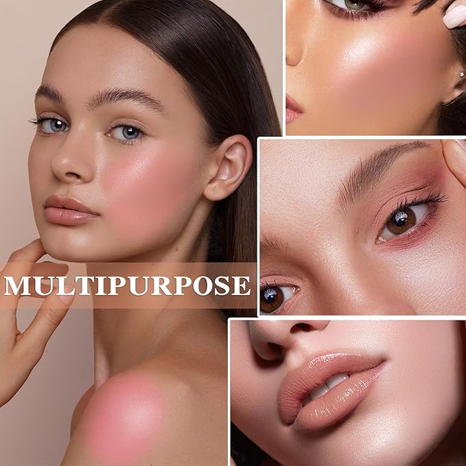 Cream Blush Stick with Brush,Waterproof Multi Cream Blush Skin Q4