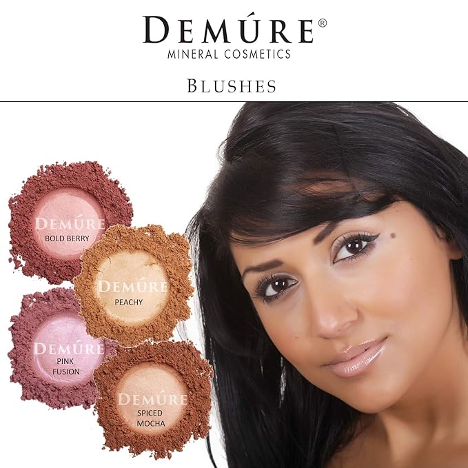 Demure Mineral Blush Makeup (Pink Fusion), Loose Powder By Demure