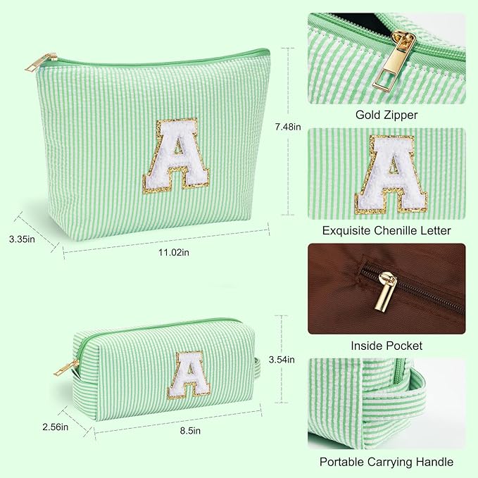 Yoolife initial makeup bag for