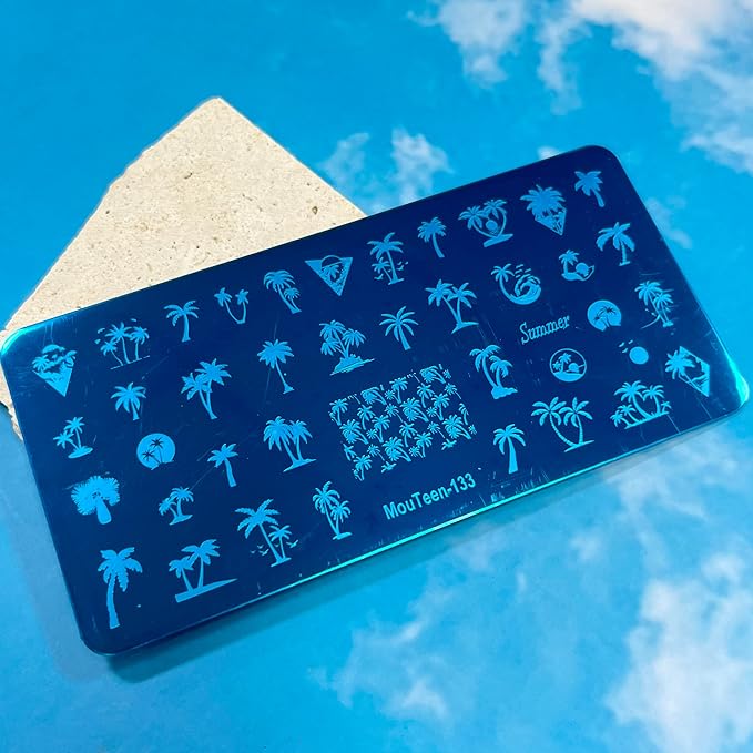 Summer nail art stamping plates