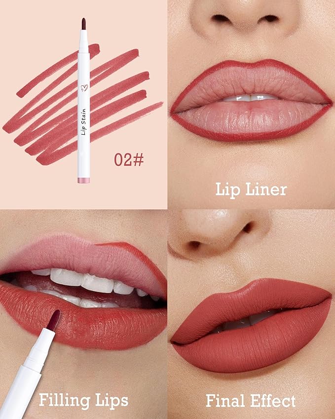 Lip Stain Marker Pen, Ruby Red Lip Liner Longlasting