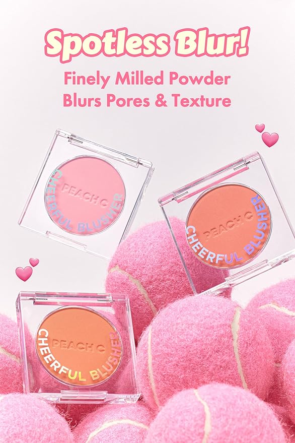 Cheerful Blusher | Peach Blush for Cheeks Powder (02 Peachful) 14 Oz