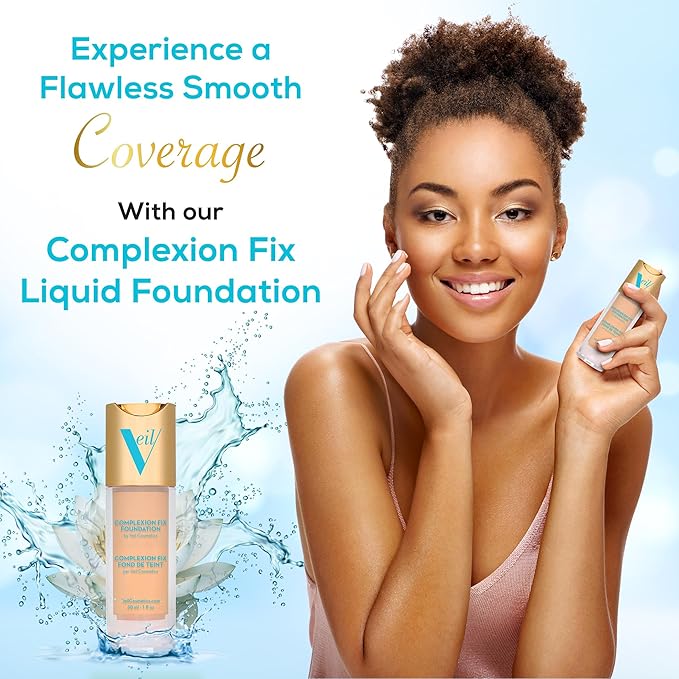 Veil Cosmetics Complexion Fix Liquid Foundation – Buildable Medium Neutral)