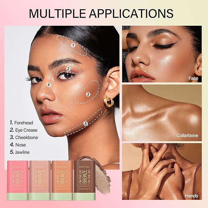 Cream Bronzer Stick,Contour Stick Facial Contouring Stick,Long Lasting