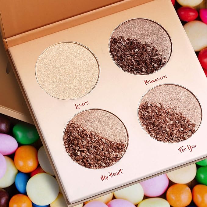 Highlighter Palette，Highlighter Makeup Palette, Glow Bronzer Highlighter Powder makeup palette