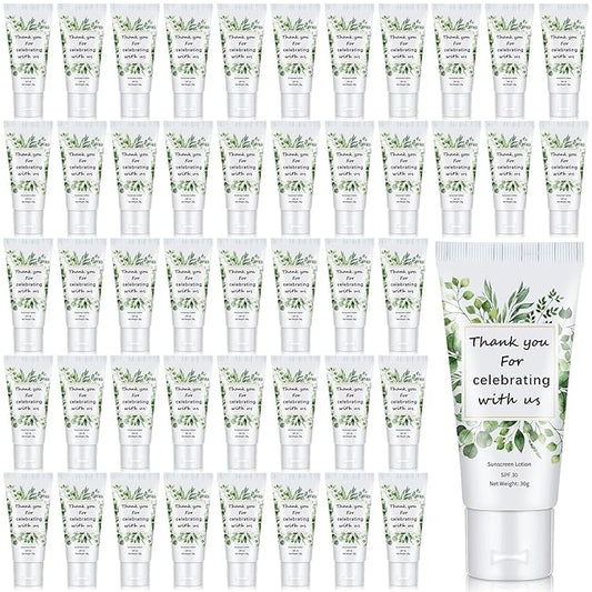 48 Pcs Mini Sunscreen Bulk for Summer Wedding Party SPF 30 Water Resistant Sunscreen Lotion Bulk 1oz Travel Size for Thank You Gifts Summer Beach Wedding Party Supplies