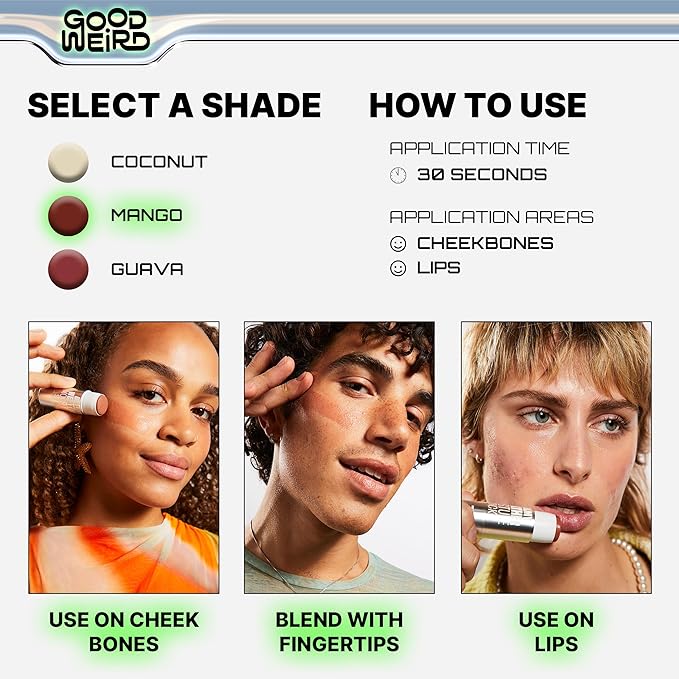 GOOD WEIRD Highlighter: Balmy Weather Blush Stick - MANGO (Terracotta) 15 oz