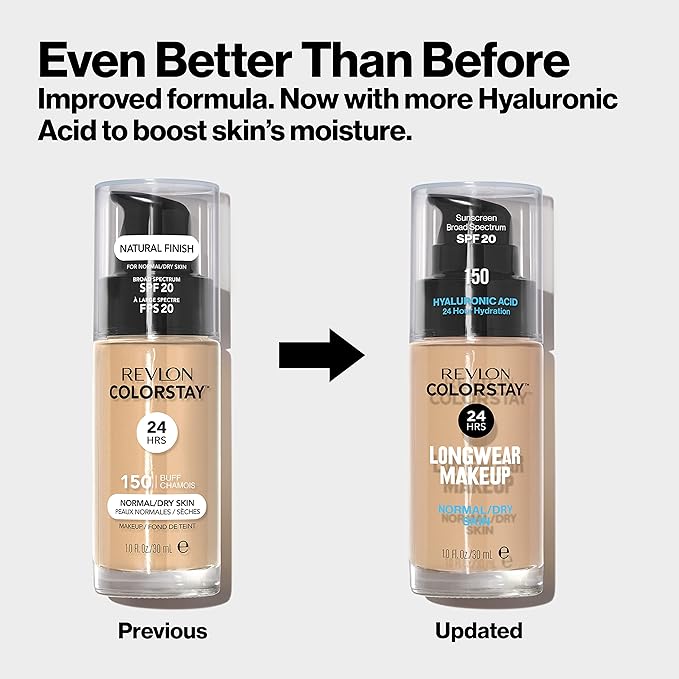 Revlon Liquid Foundation, ColorStay Face Makeup for Normal 150 Buff, 1.0 Oz
