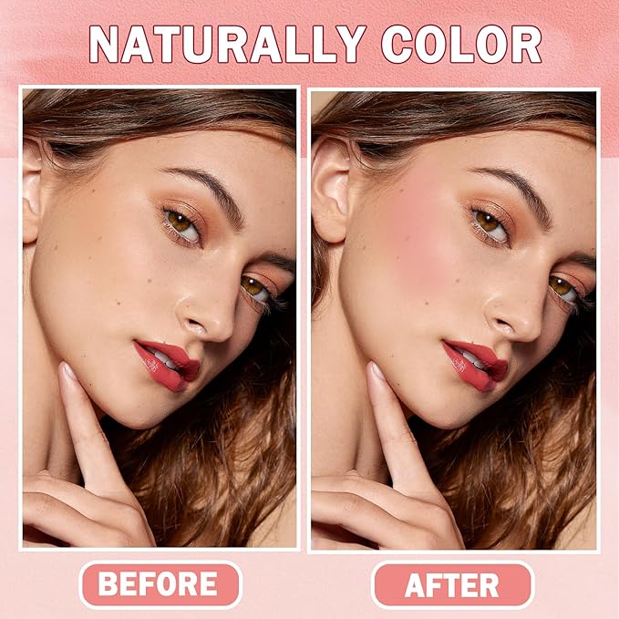 Cream Blush Stick with Sponge 3 in 1 Rose Red