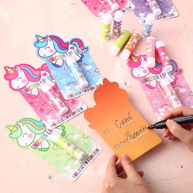 24 Sets Unicorn Party Favors Lip