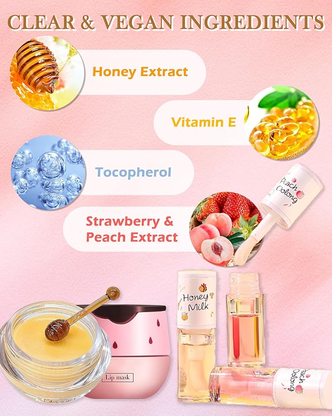 2PCS Strawberry Lip Balm Honey Pot Exfoliator