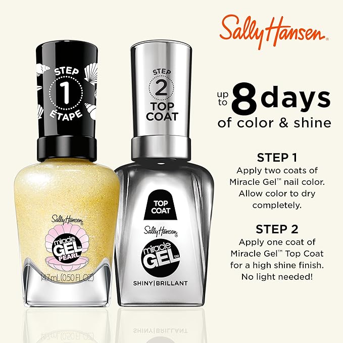 Sally Hansen Miracle Gel™, Pearls Diving for Treasure, Long Lasting, Gel-Like Formula, No UV Lamp Needed, Yellow Nail Polish