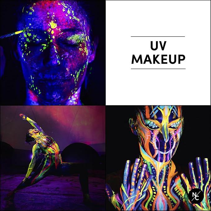 UV 12-Color Palette - Water-Activated Neon Glow Makeup