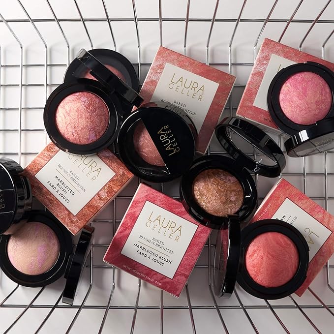 LAURA GELLER NEW YORK Baked Blush-n-Brighten Marbleized Blush for Cheeks - Tropic Hues - Satin Finish - Buildable Color