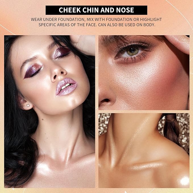 Highlighter Powder Palette, 5 Colors Makeup Palette Contour