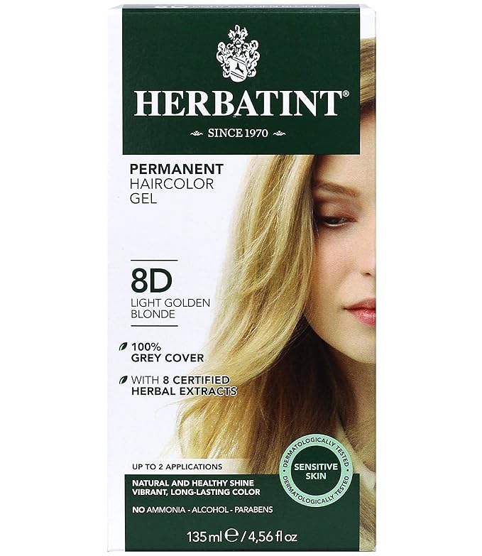 Herbatint Permanent Haircolor Gel, 8D