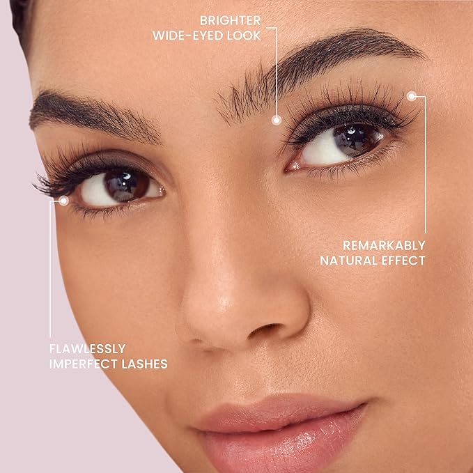 KISS The New Natural, False Eyelashes, 'Nude Blazer', 12 mm, Includes 4 Pairs Of Lashes, Contact Lens Friendly, Easy to Apply, Reusable Strip Lashes