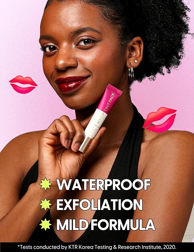 LIP My Tint Pack - Korean Lip Stain Peel Off Pack | Kiss-Proof Korean Lip Tint Long Lasting Lip Stain Marker | Waterproof Lip Stain Peel Off Lipstick (03. Classic Red, 0.50 Fl Oz)
