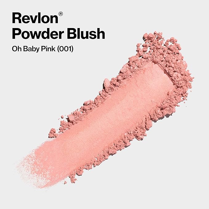 Revlon Powder Blush Face Makeup, High Impact Buildable Color, Lightweight & Smooth Finish, 001 Oh Baby! Pink, 0.17 oz