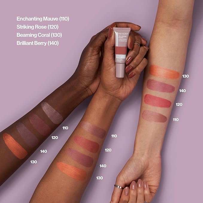Revlon Illuminance Gel Serum Blush, Visibly Plump Cheeks, Dewy Finish and Hydrates All Day, 110 Enchanting Mauve, 0.37 fl oz.