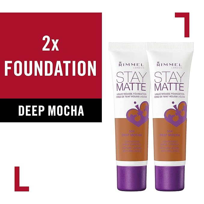Rimmel, Stay Matte Foundation, Deep Mocha 2 Count of 1)