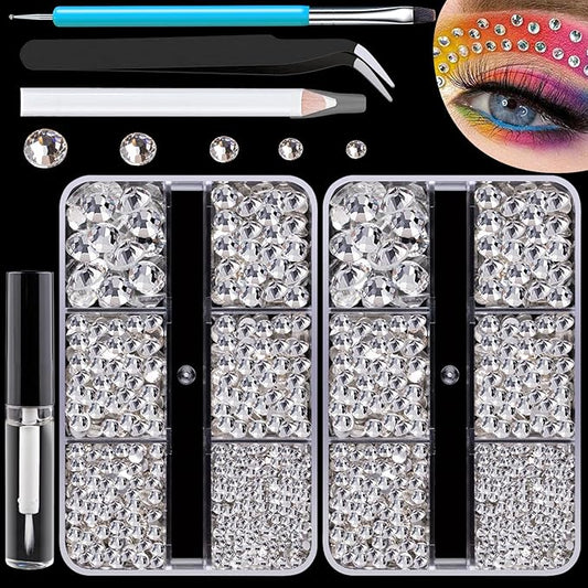 Colorful Face Gems for Makeup Set, Flatback Gorgeous