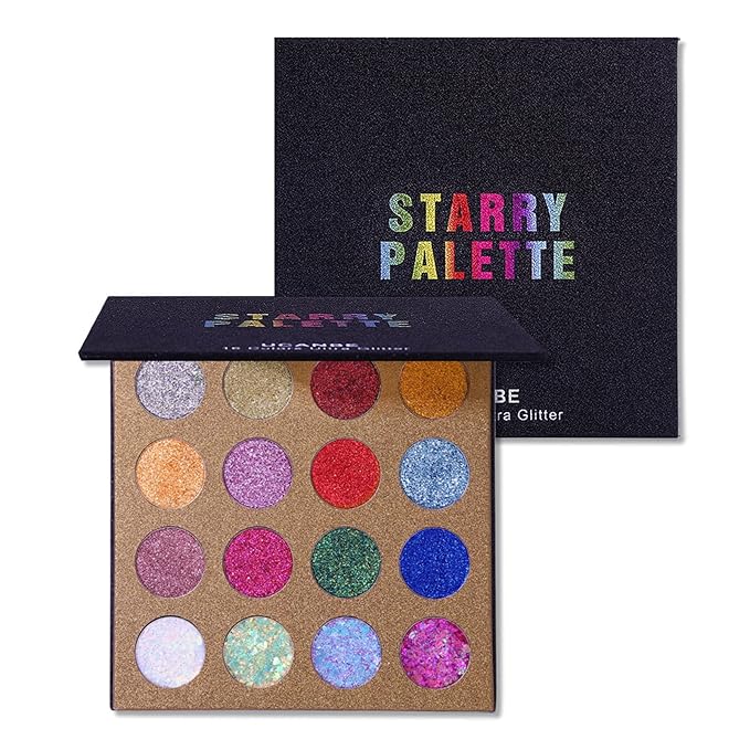 UCANBE Pro Glitter Eyeshadow Palette - Professional 16