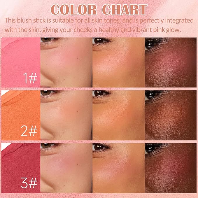 DAGEDA Cream Blush For Cheeks, 2-in-1 Face Blush Makeup (Pink)