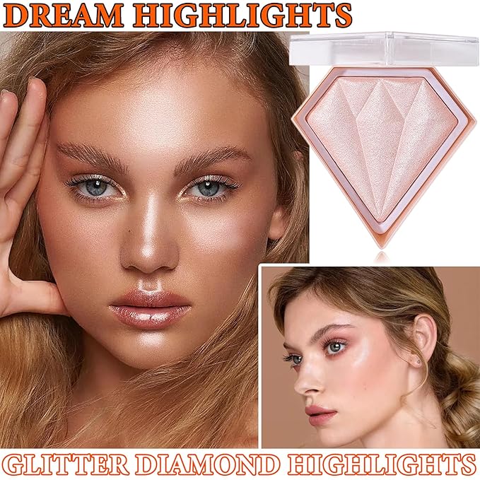 Glitter Blush Shimmer Highlighter Blusher Powder Makeup Face Fairy Pink）