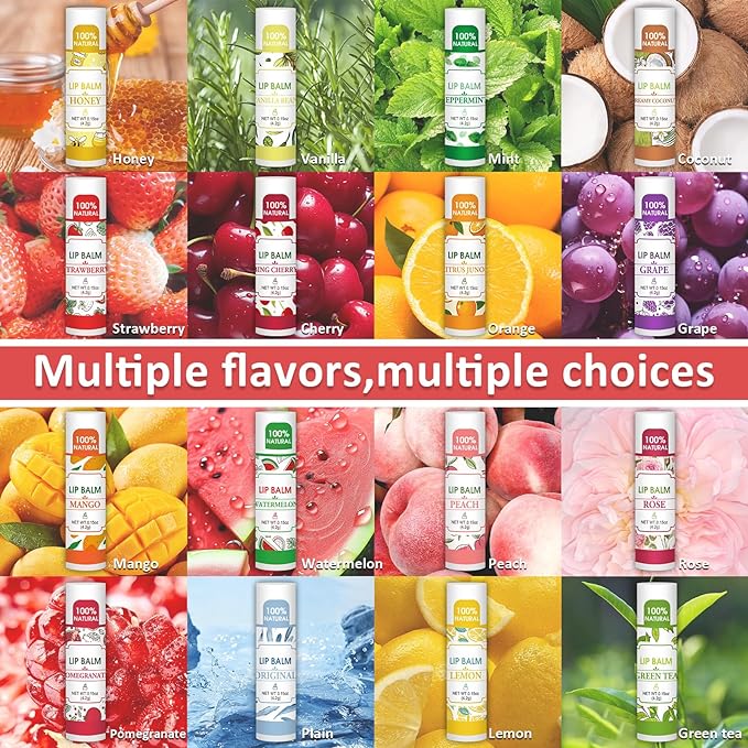 128 Pack Lip Balm, Natural Lip