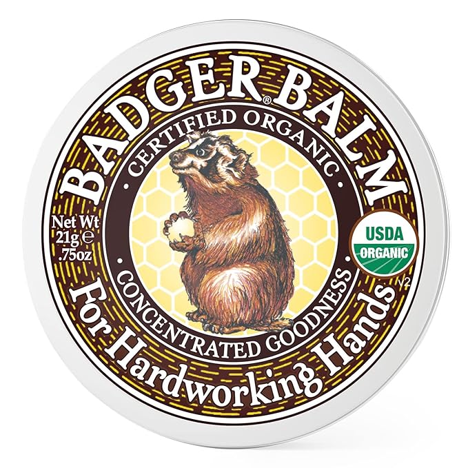 Badger - Hardworking Hands Healing, Aloe Vera & Wintergreen, Working Hand Balm, for Dry Hands, Moisturizer Balm, Certified Organic Hand Balm, 0.75 oz