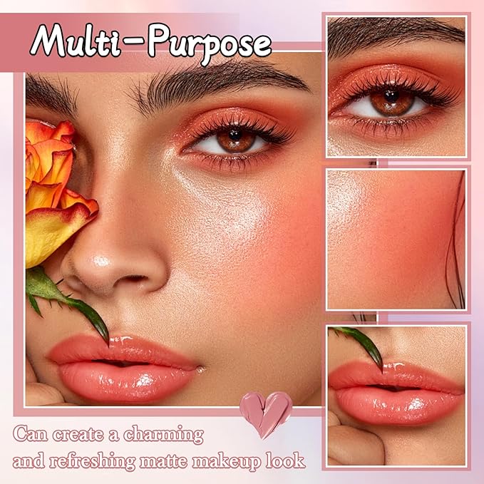 Cream Blush Stick for Cheeks,Blendable Multi-use Blush Makeup