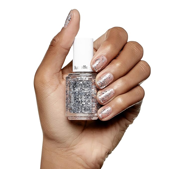 essie Salon-Quality Nail Polish, Vegan, Silver Glitter, Set In Stones, 0.46 fl oz